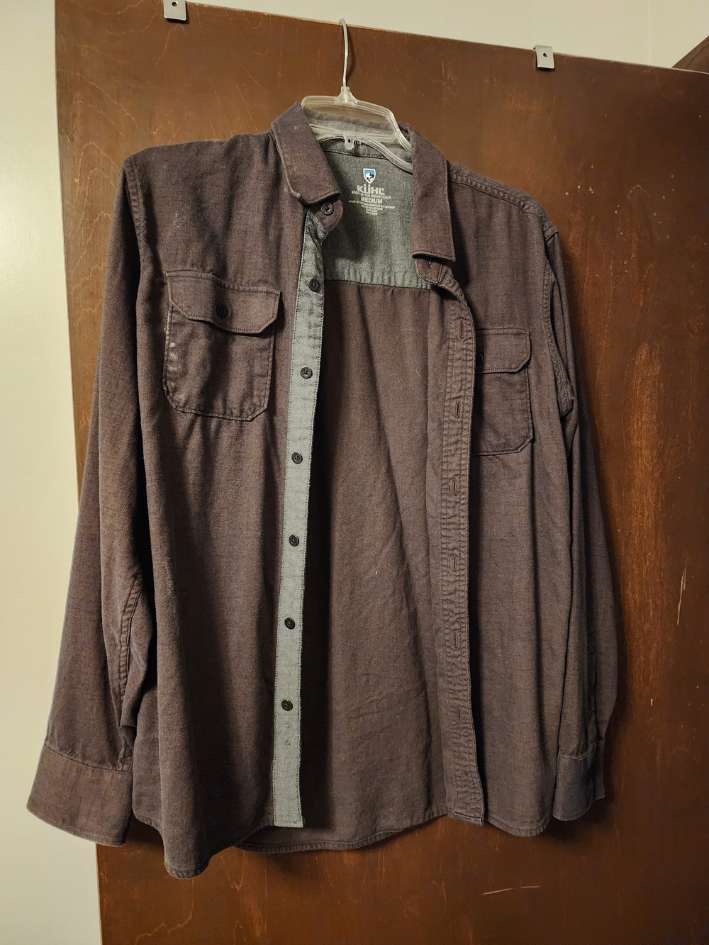 KÜHL Descendr Flannel Long Sleeve Shirt Men's Medium Brown